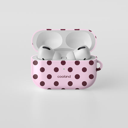 EARBUD BURGUNDY POLKA