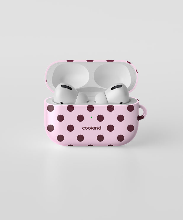 EARBUD BURGUNDY POLKA