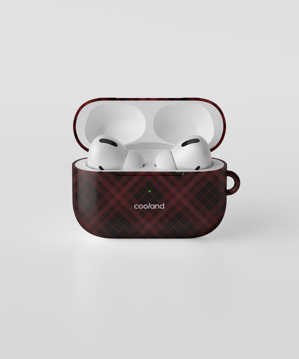 EARBUD WINE TARTAN